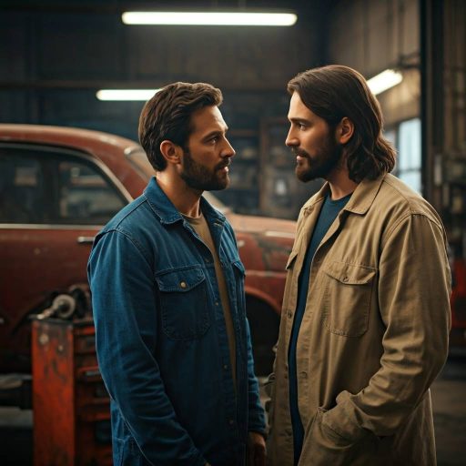 Jesus and me in the repair shop as he restores this classic 1969 model.